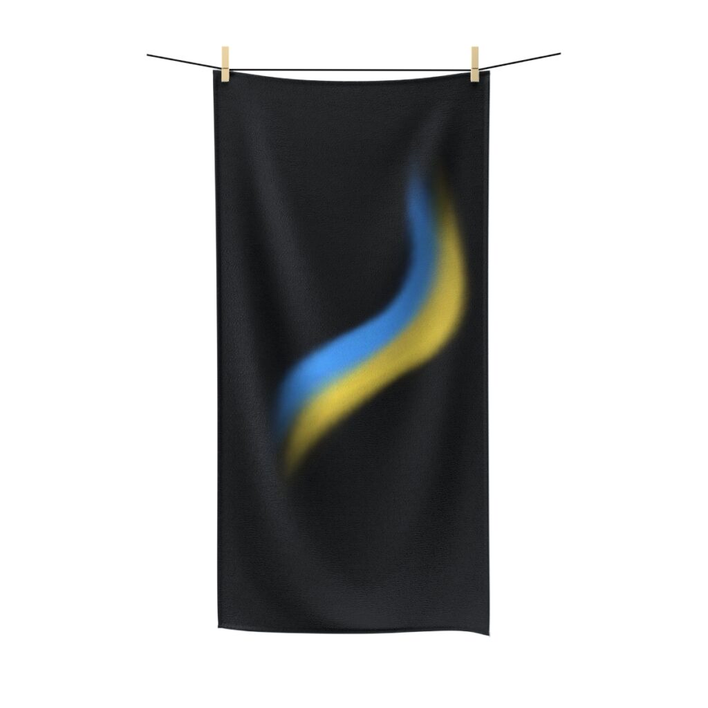 polycotton towel “Blue and Yellow wave”