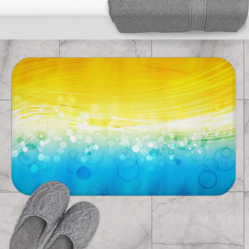 bath mat “Blue and yellow”