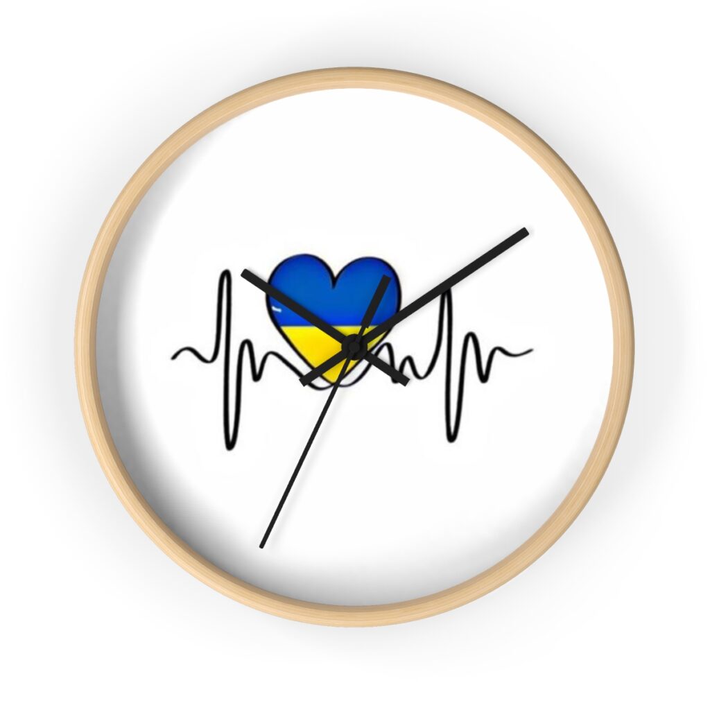 wall clock “Blue-yellow heart”