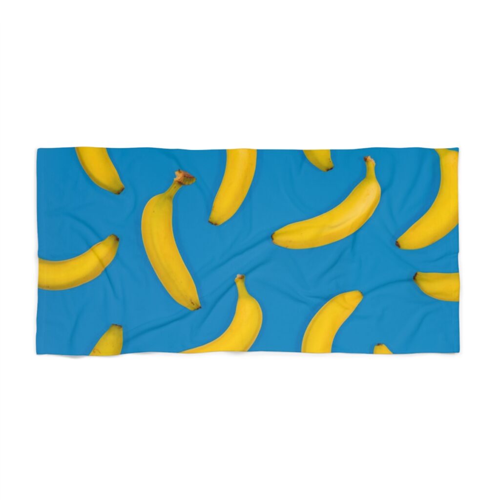 beach towel “Blue and Yellow Bananas”