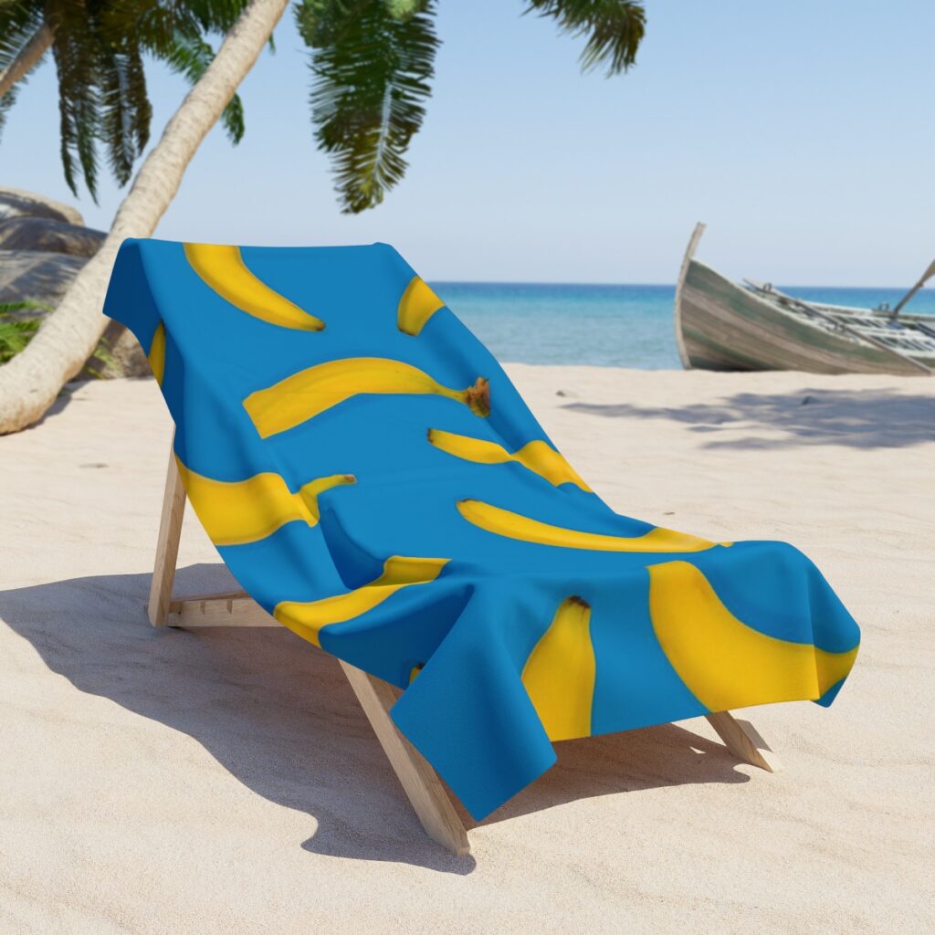 beach towel “Blue and Yellow Bananas”