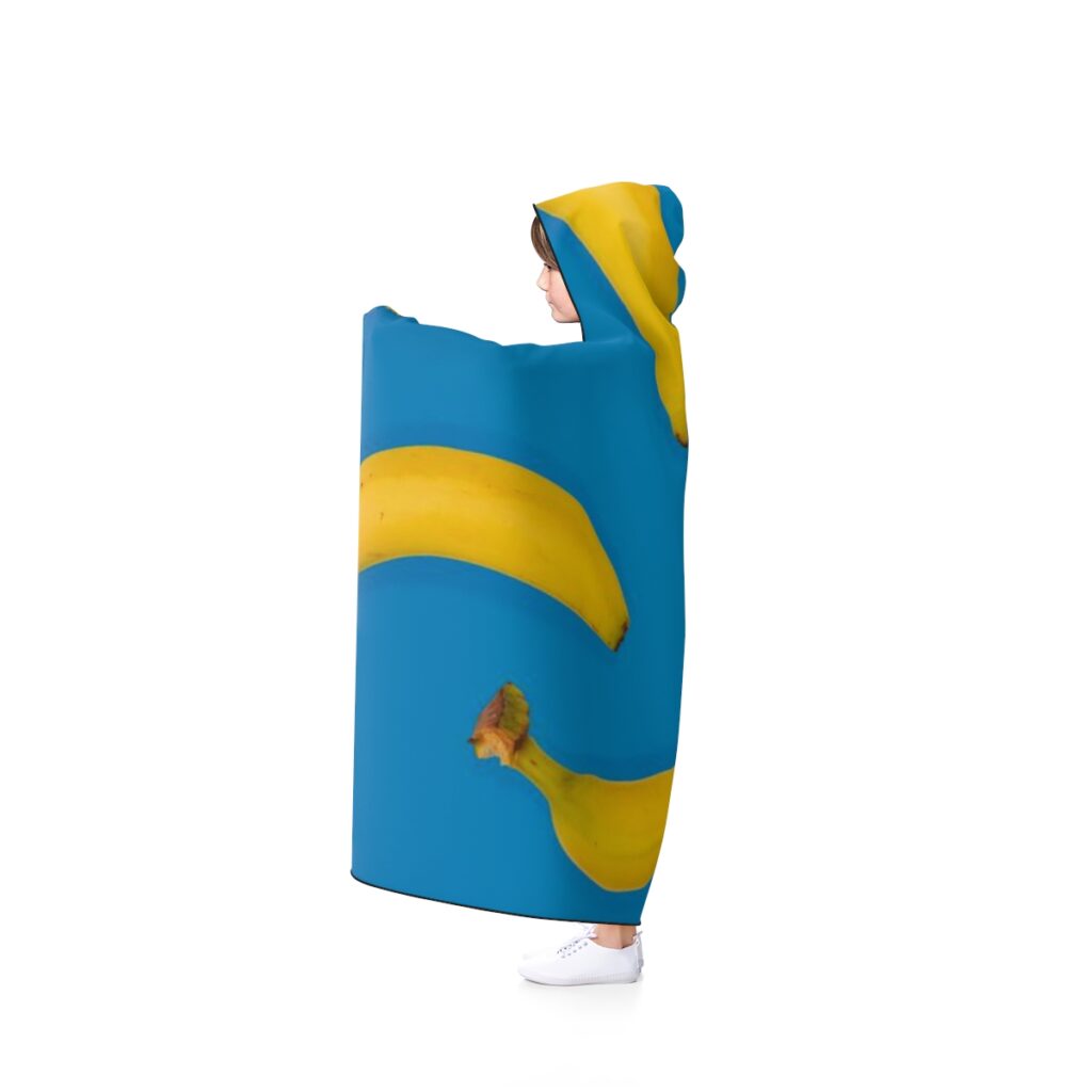 hooded blanket “Blue and Yellow Bananas”