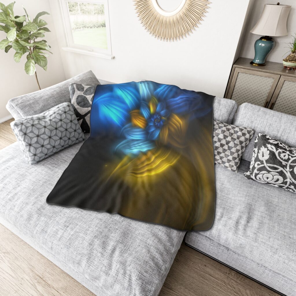 polyester blanket “Blue-yellow abstraction”