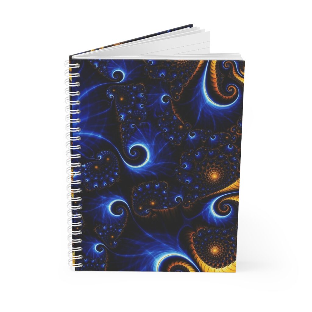 spiral notebook “Blue and yellow graphics”