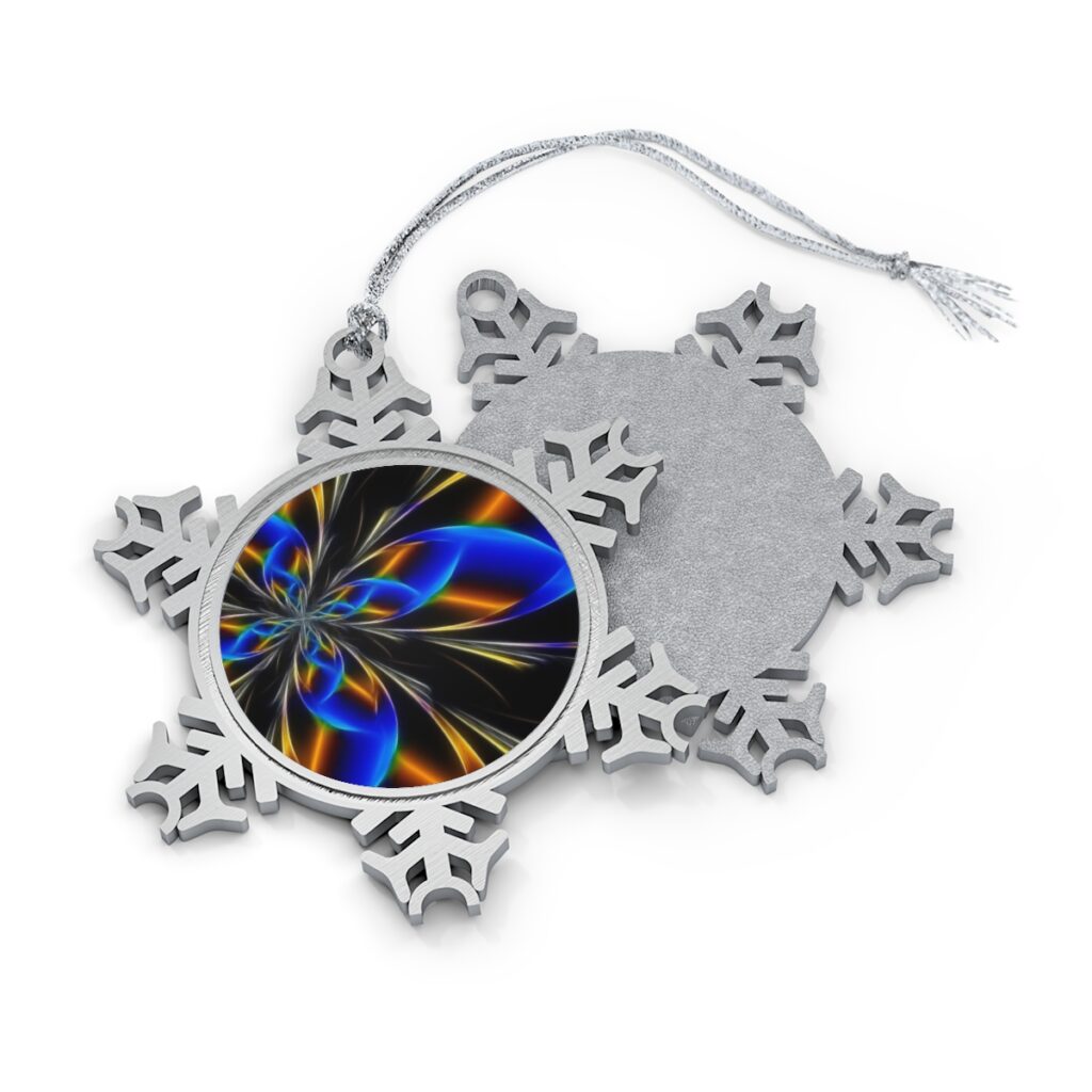 pewter snowflake ornament “Ukrainian abstraction”