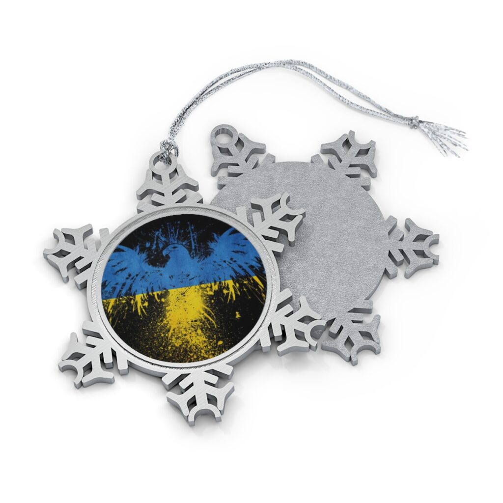 pewter snowflake ornament “Blue and Yellow Bird”