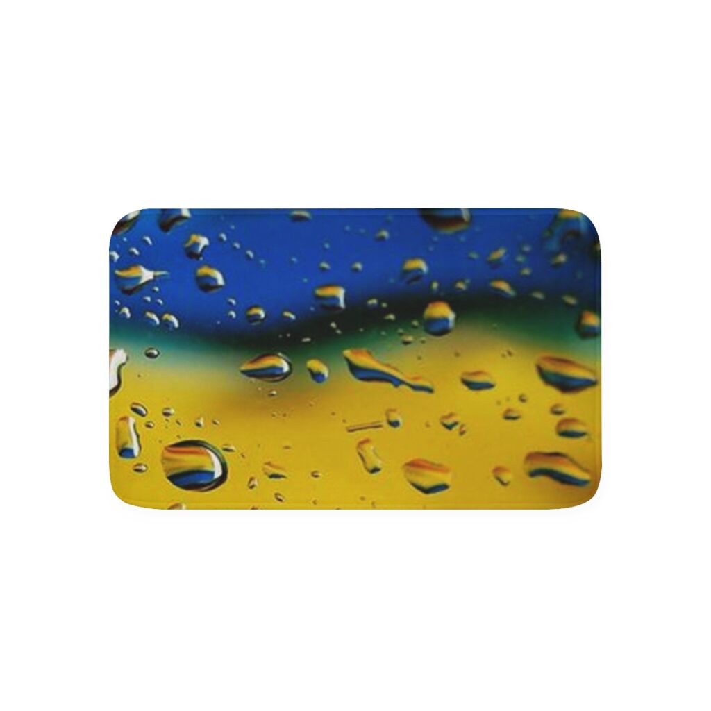 memory foam bath mat “Drops on the glass”