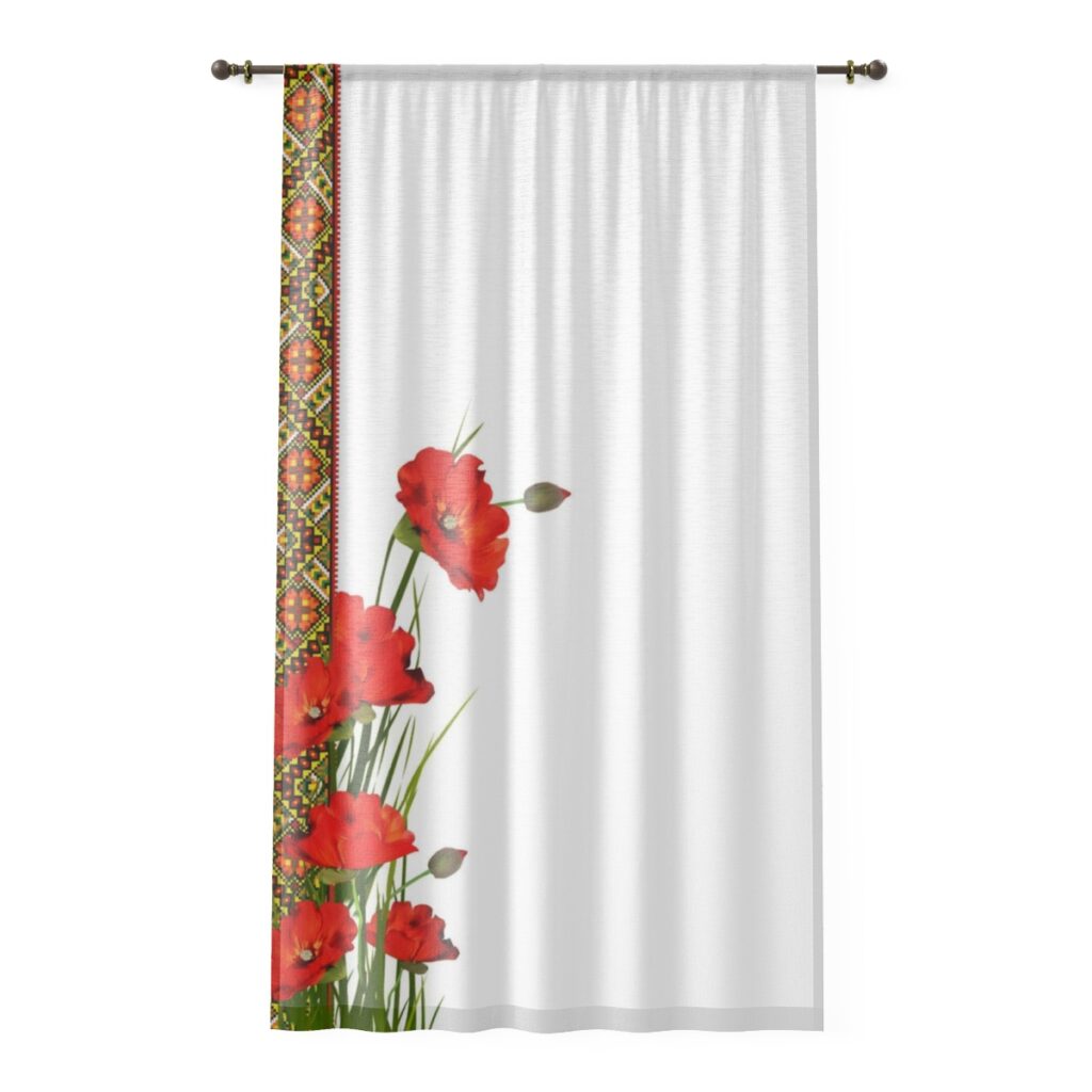 window curtain “Ukrainian poppies”