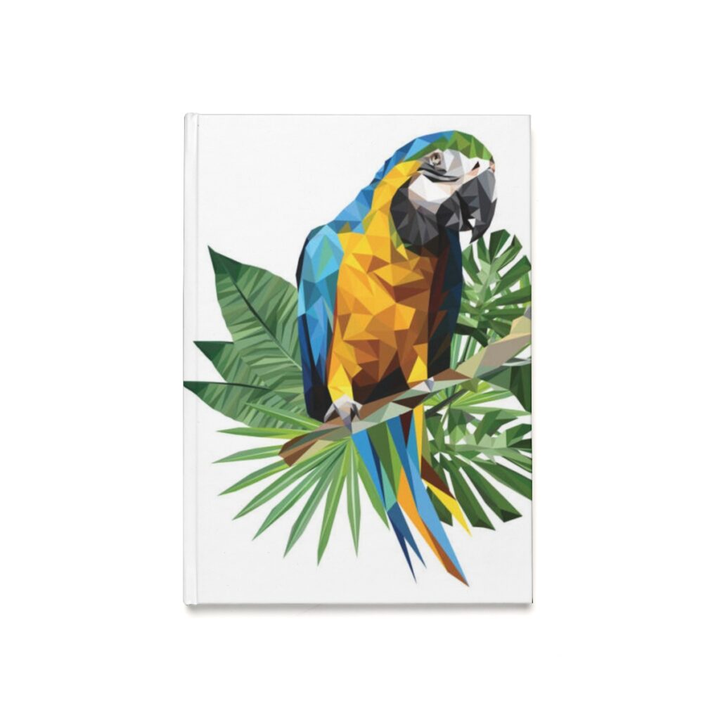 hardcover journal “Blue and Yellow Parrot”