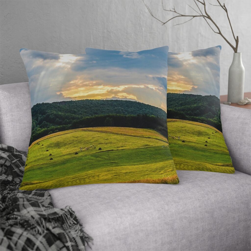 waterproof pillows “A Ukrainian village in the Carpathians”