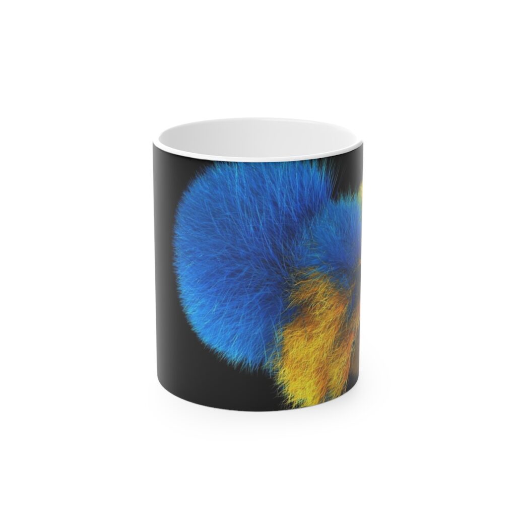 magic mug “Blue-yellow layers”