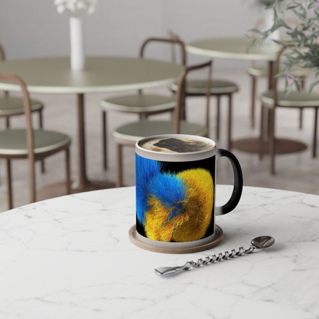 color-changing mug “blue-yellow layers”