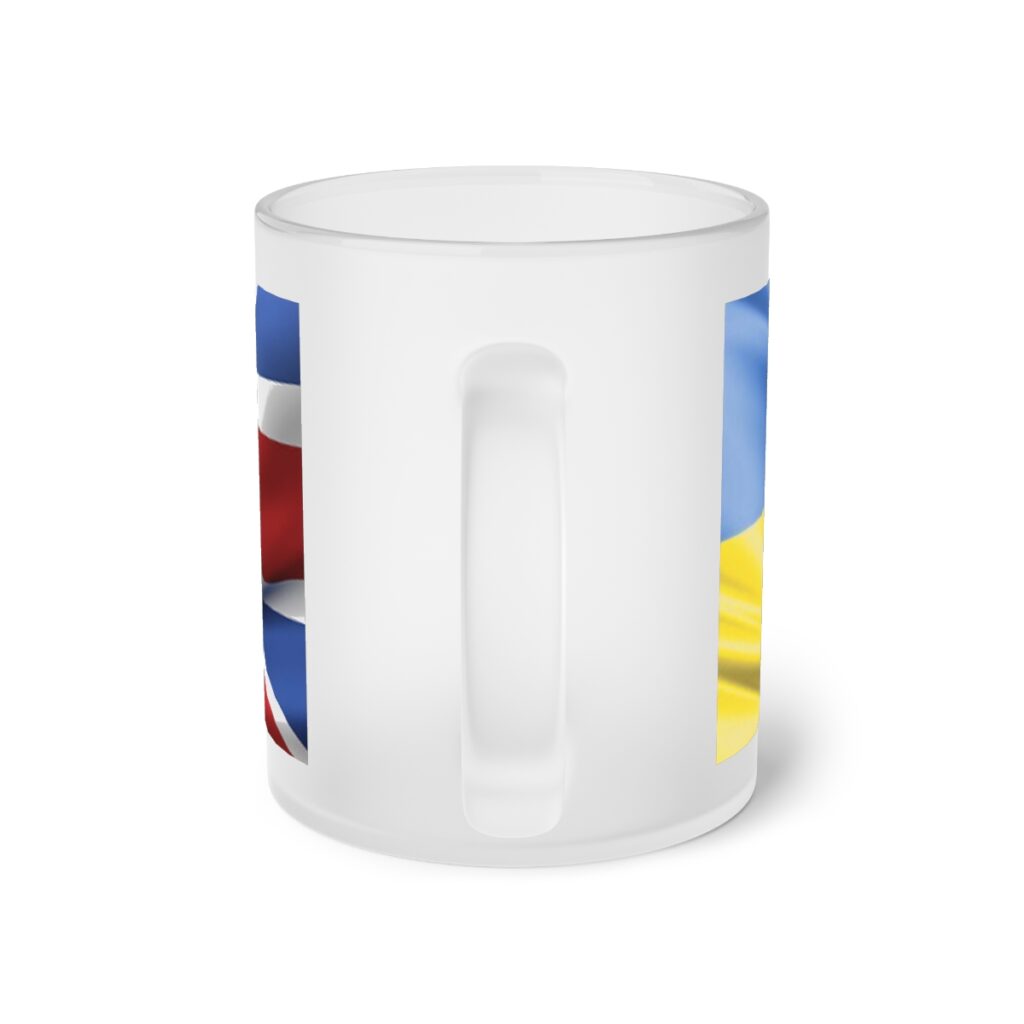 Frosted Glass Mug “Ukraine and England”