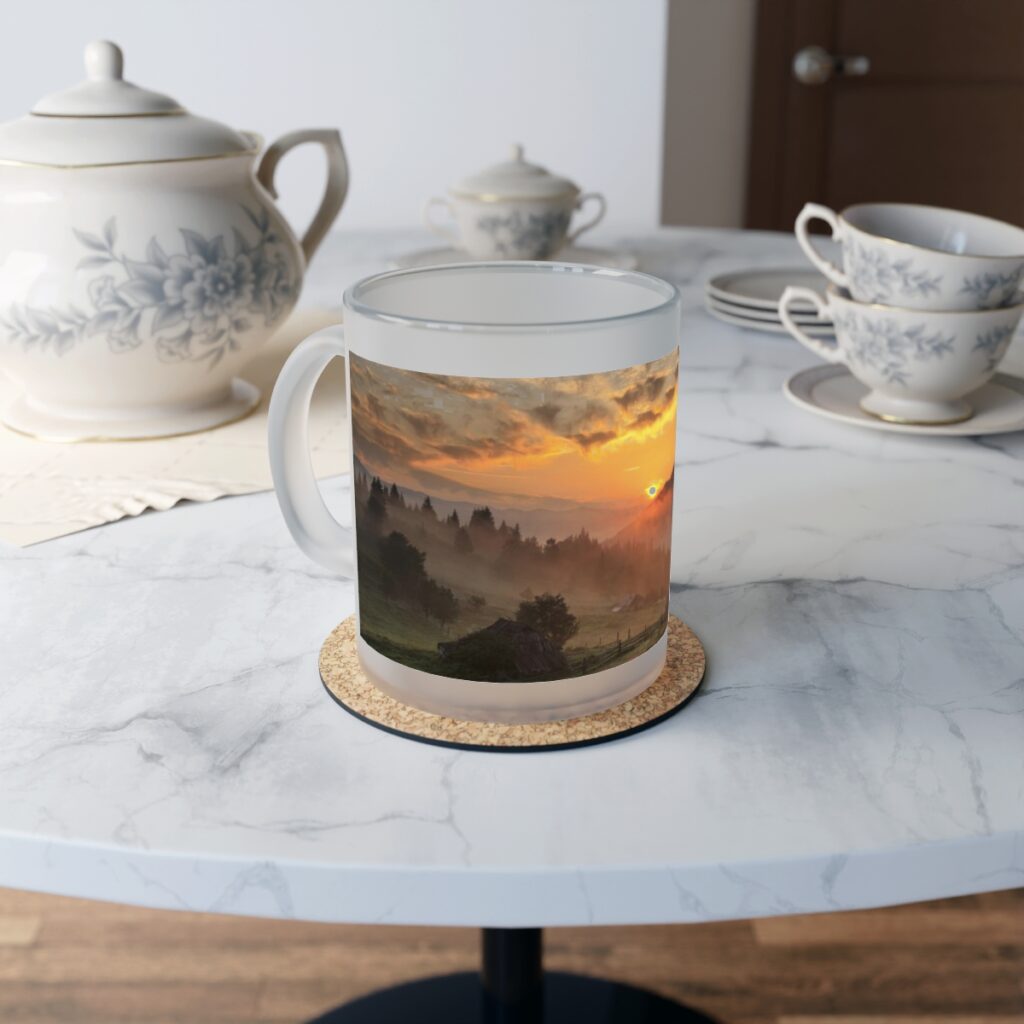 frosted glass mug “Ukrainian Carpathian Mountains”