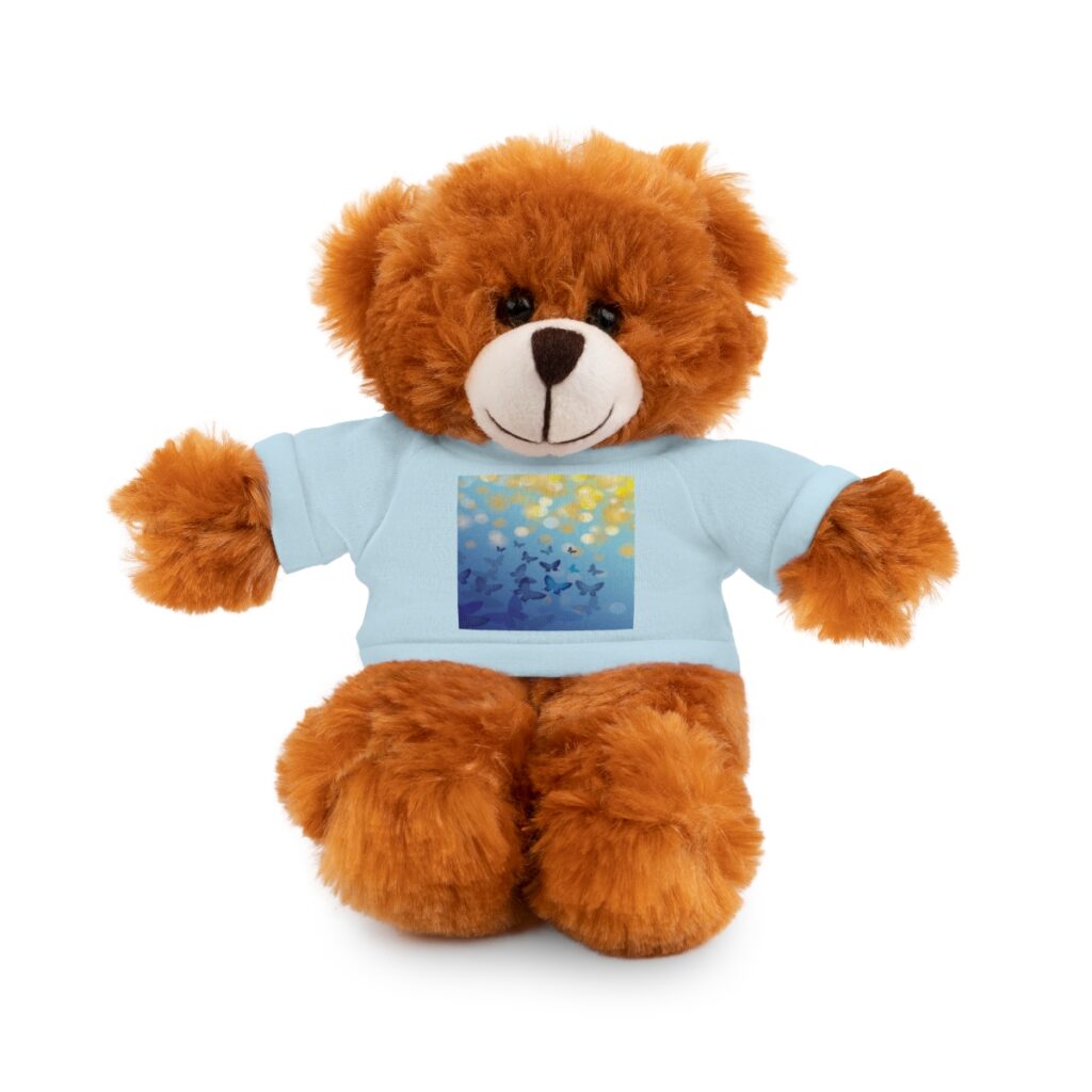 stuffed animals with tee “Blue and Yellow Butterflies”