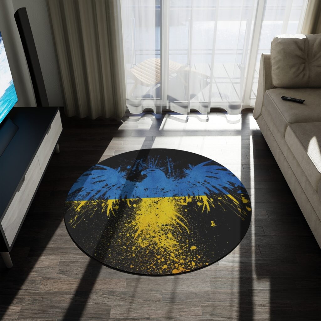 round rug “Ukrainian bird”