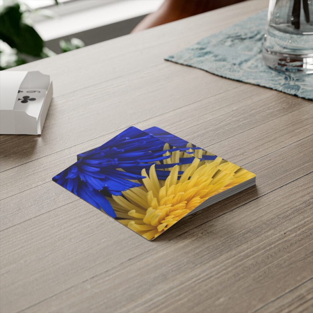 poker cards “Blue-yellow flowers”