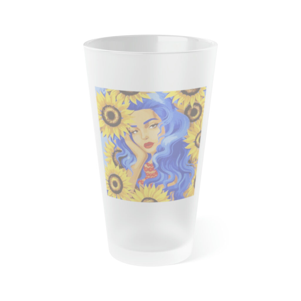 frosted pint glass “Ukrainian girl”