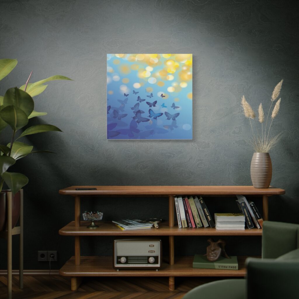 canvas “Blue and yellow butterflies”