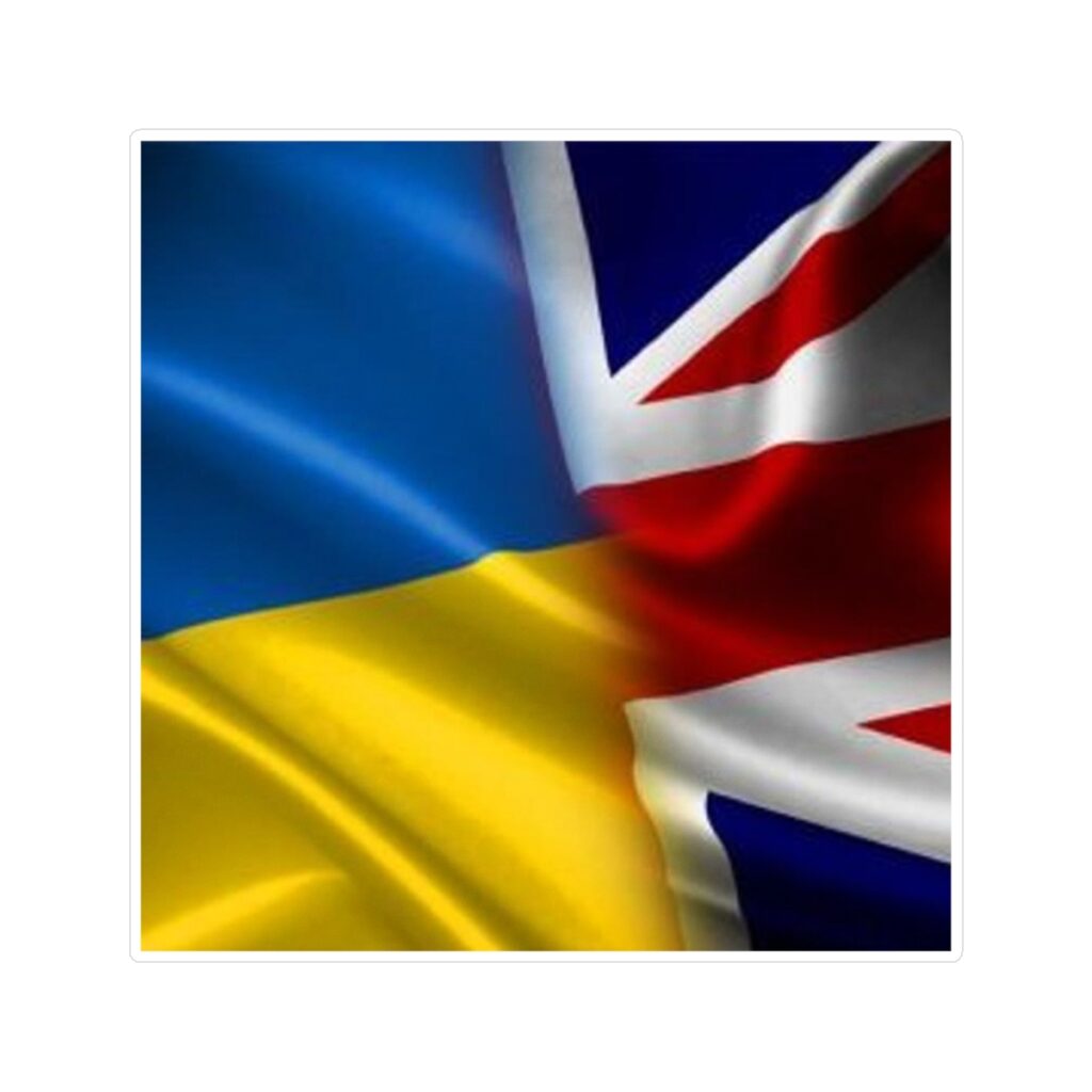 vinyl kiss-cut stickers “Flag of Ukraine and England”