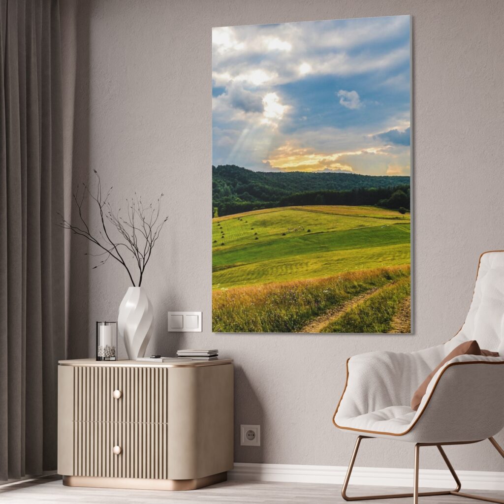 canvas “A Ukrainian village in the Carpathians”