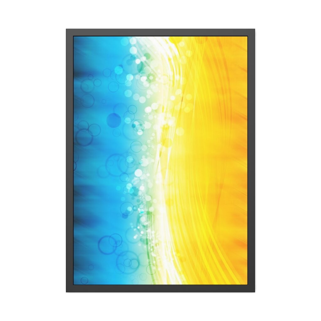 framed paper posters “Blue and Yellow”