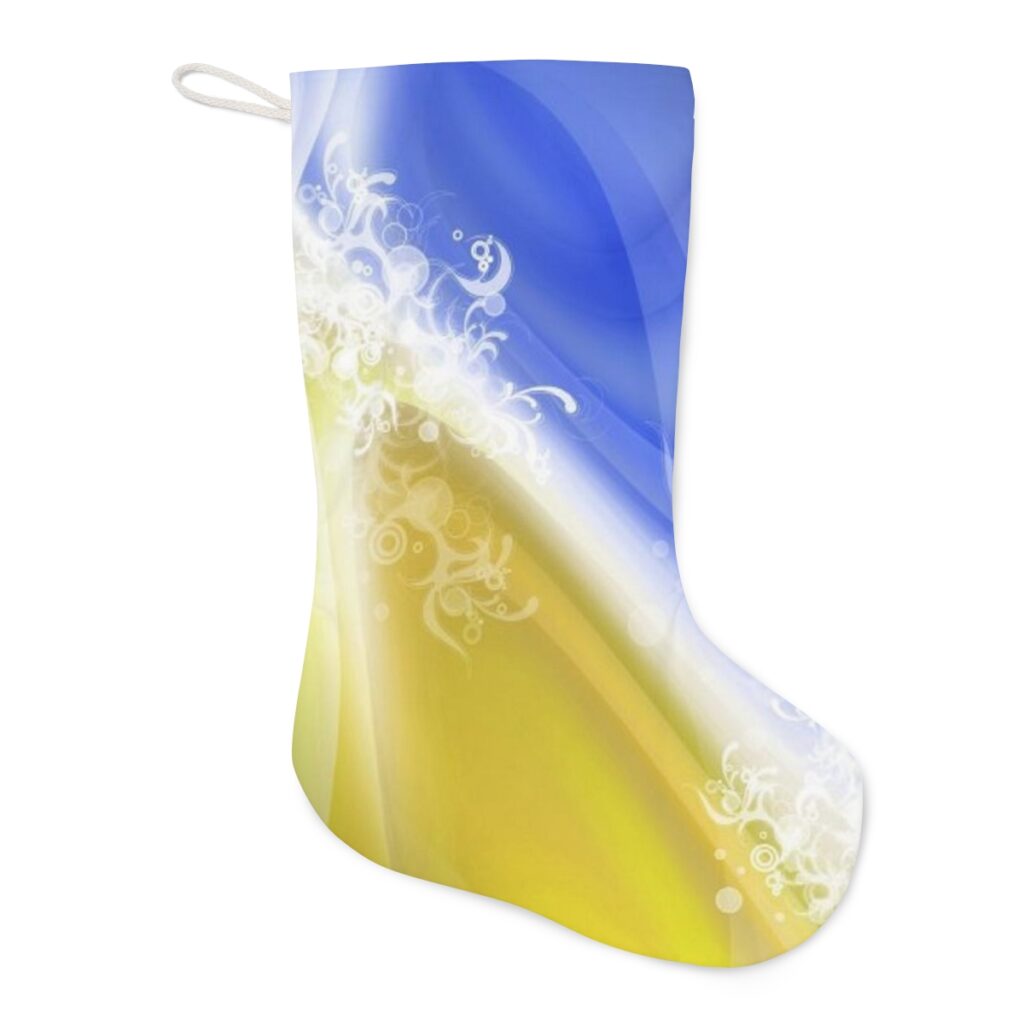 santa stocking “Blue and yellow”