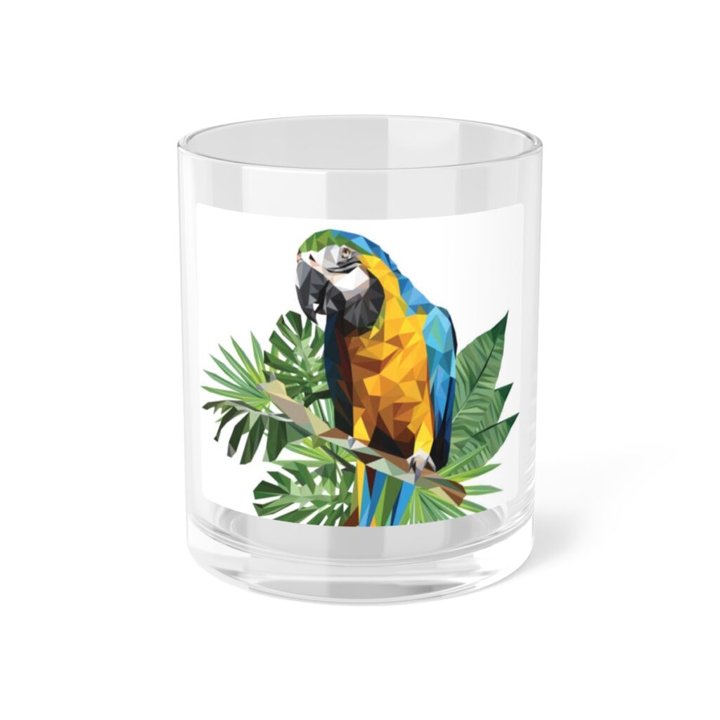 bar glass “Blue and Yellow Parrot”