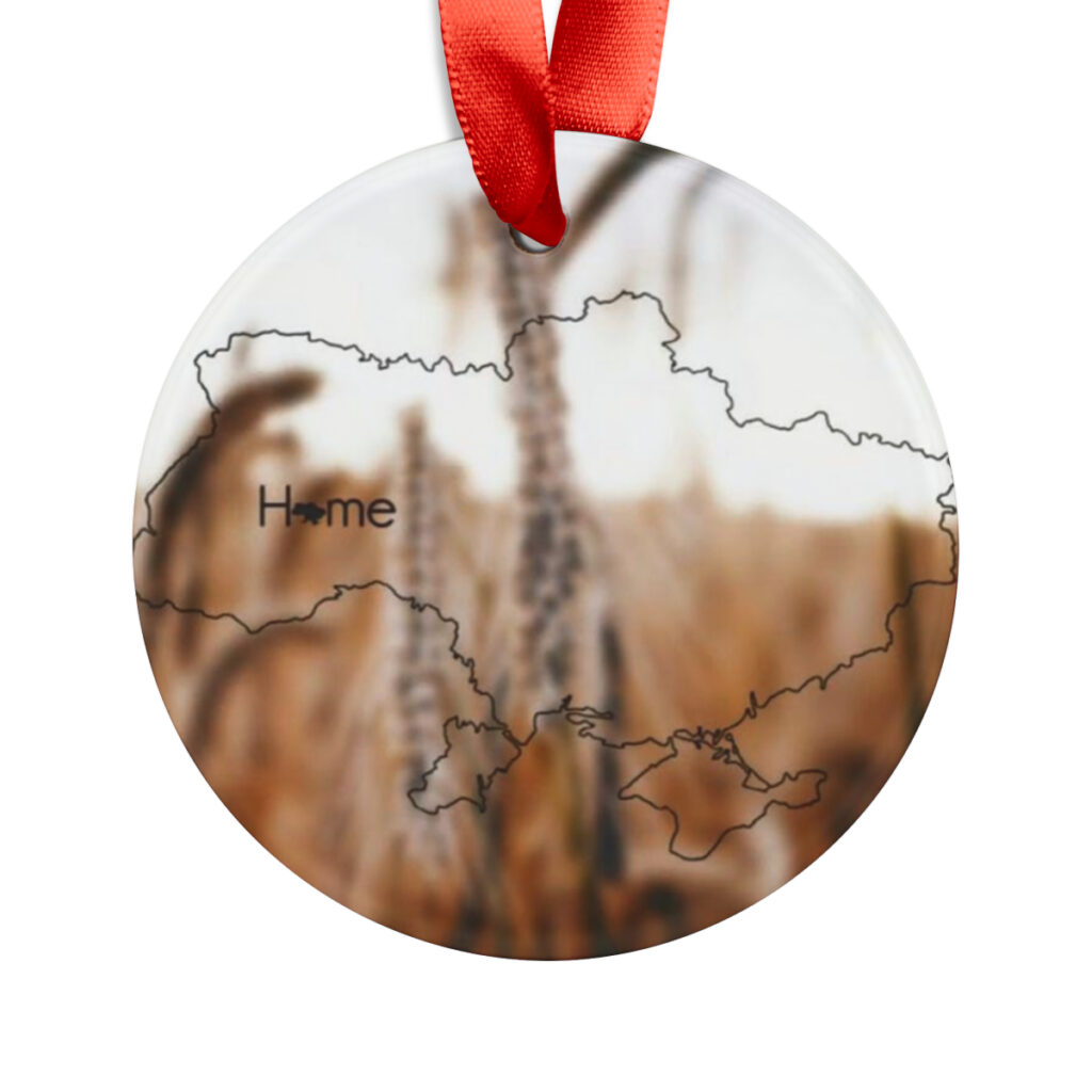 acrylic ornament with ribbon “Home Ukraine”