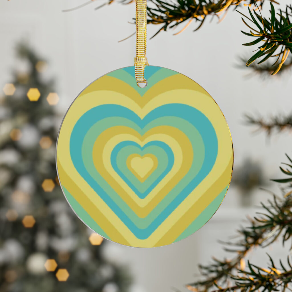 acrylic ornaments “Blue Yellow Heart”