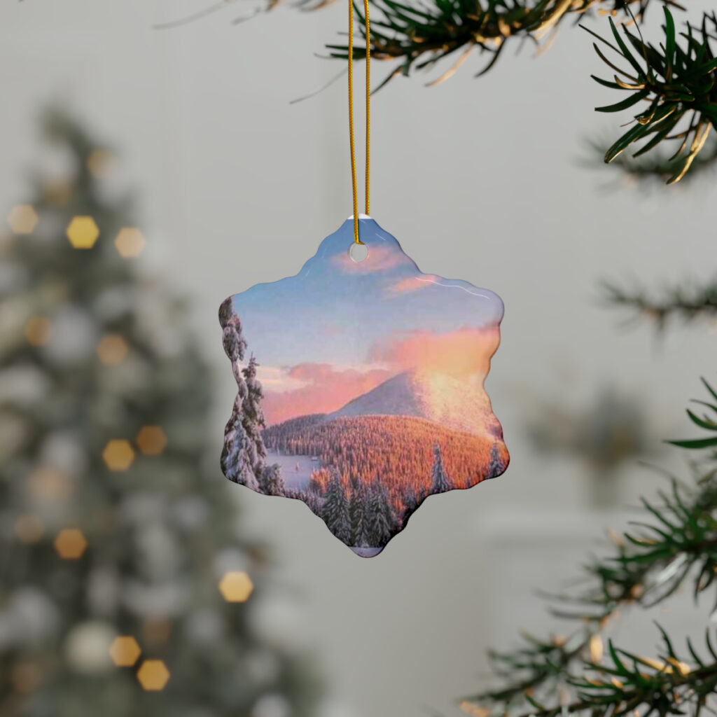 ceramic ornaments “Ukrainian winter Carpathians”