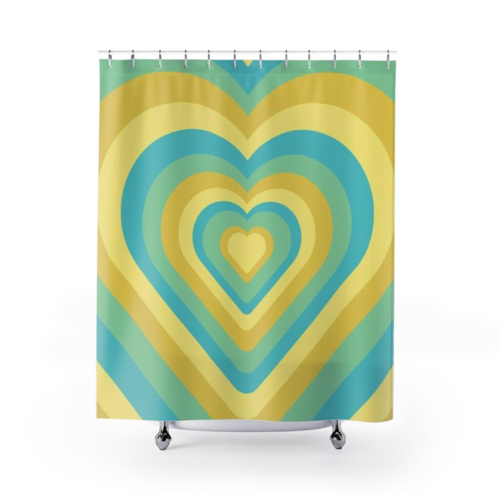 shower curtains “Blue-yellow Heart”