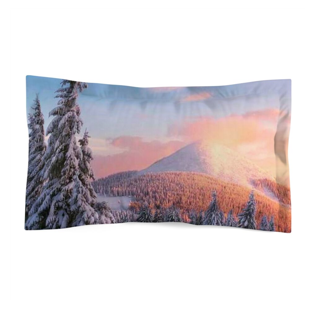 microfiber pillow sham “Ukrainian Winter Carpathians”