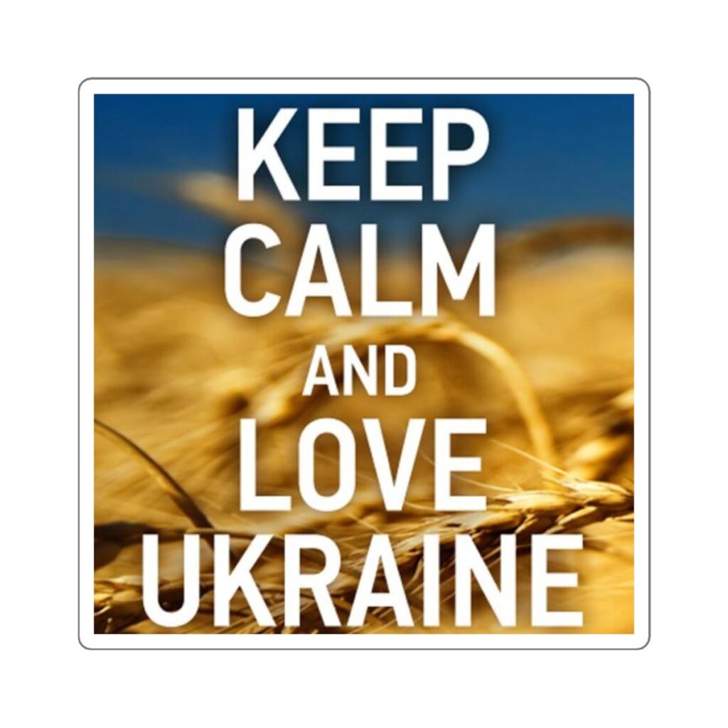 square stickers “Keep calm and love Ukraine”