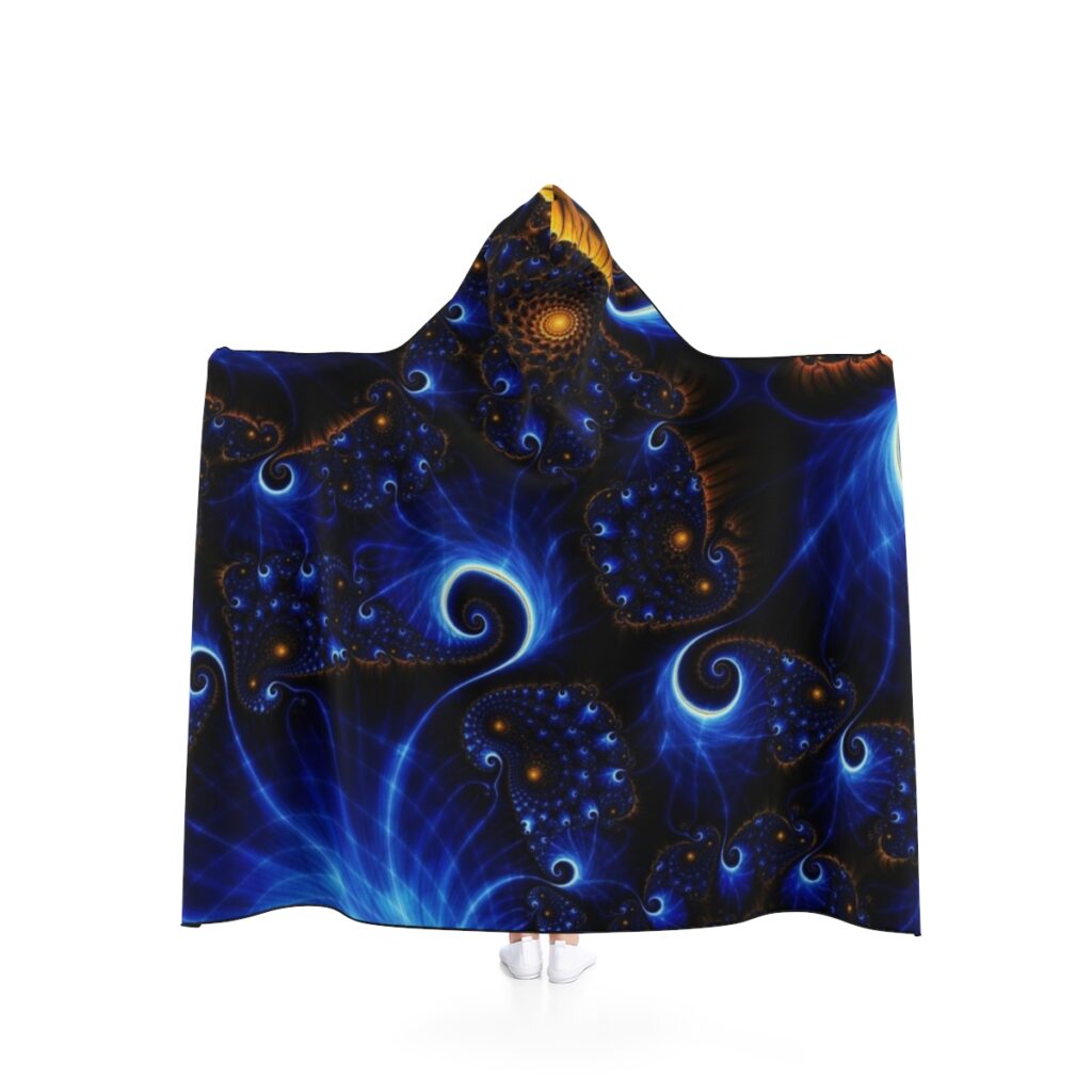 hooded blanket “Blue and Yellow Graphics”