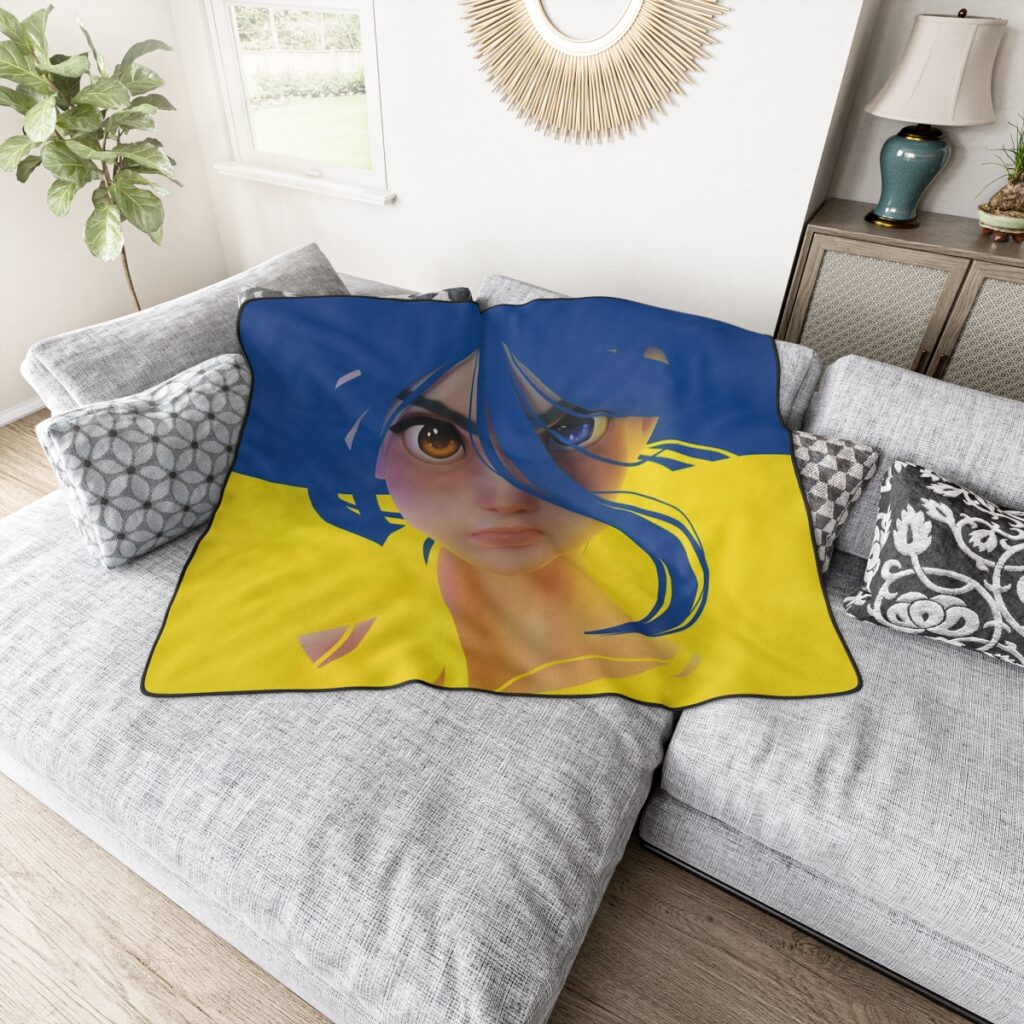 polyester blanket “Blue and Yellow Avatar”