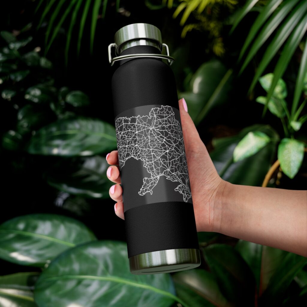 copper vacuum insulated bottle “Map of Ukraine”