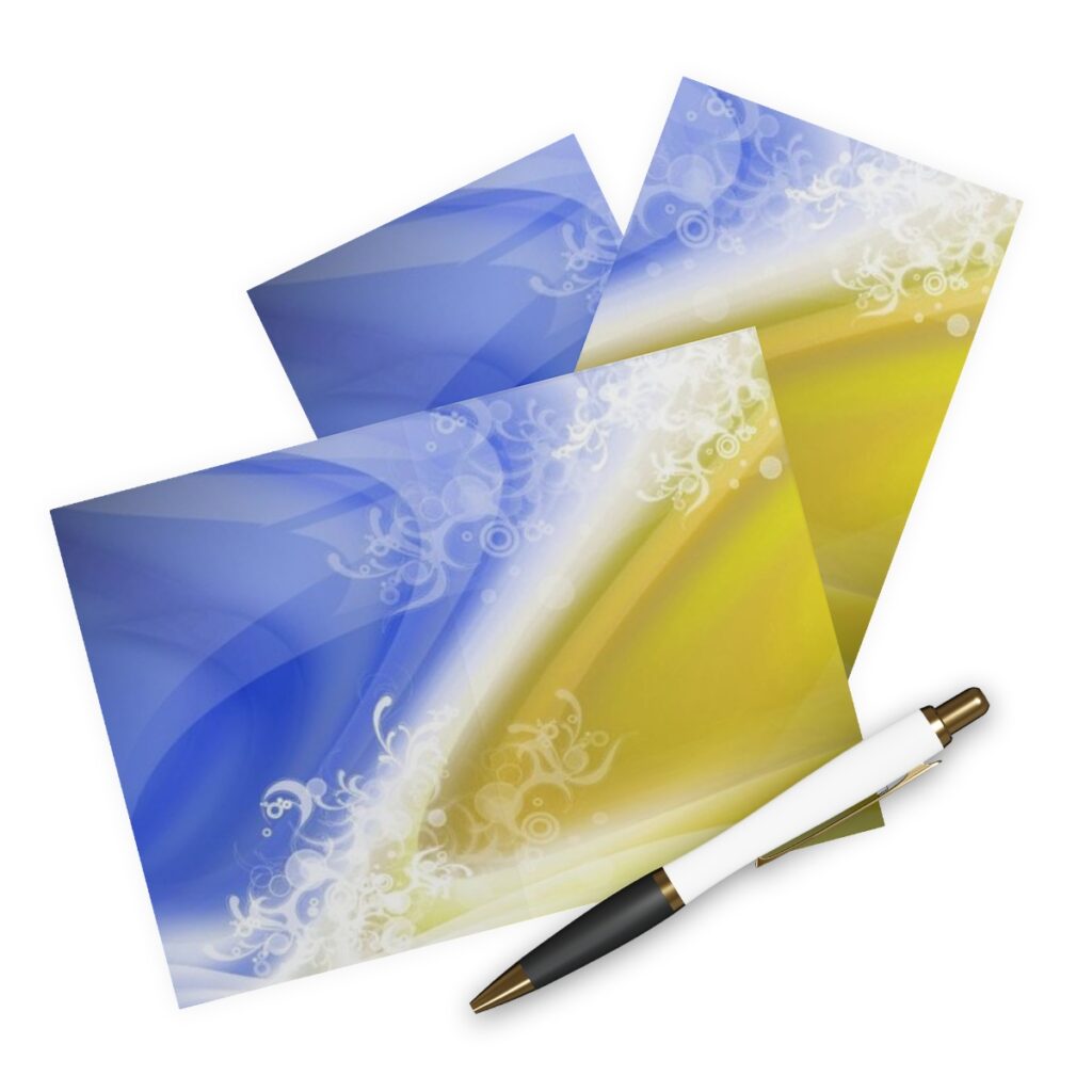 greeting cards “Blue and Yellow Graphics”