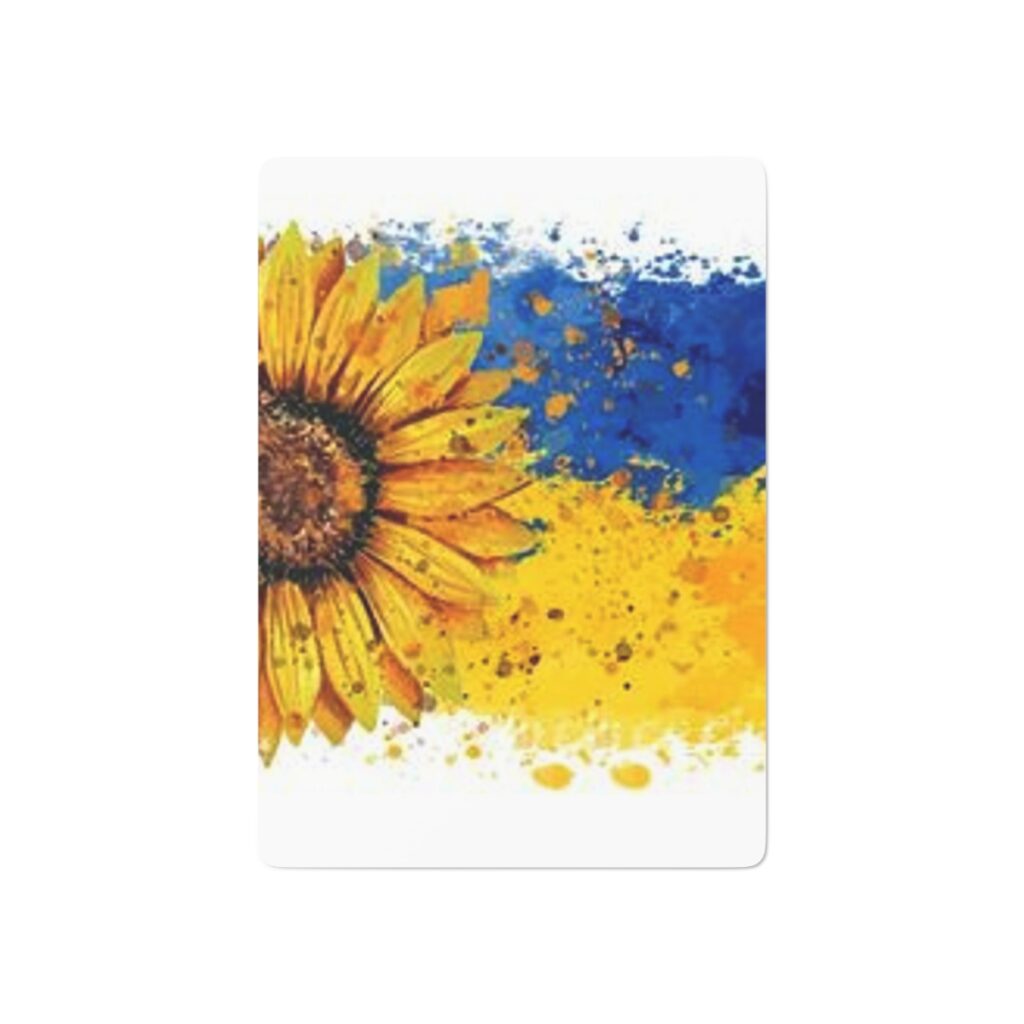 custom poker cards “Ukrainian sunflowers”