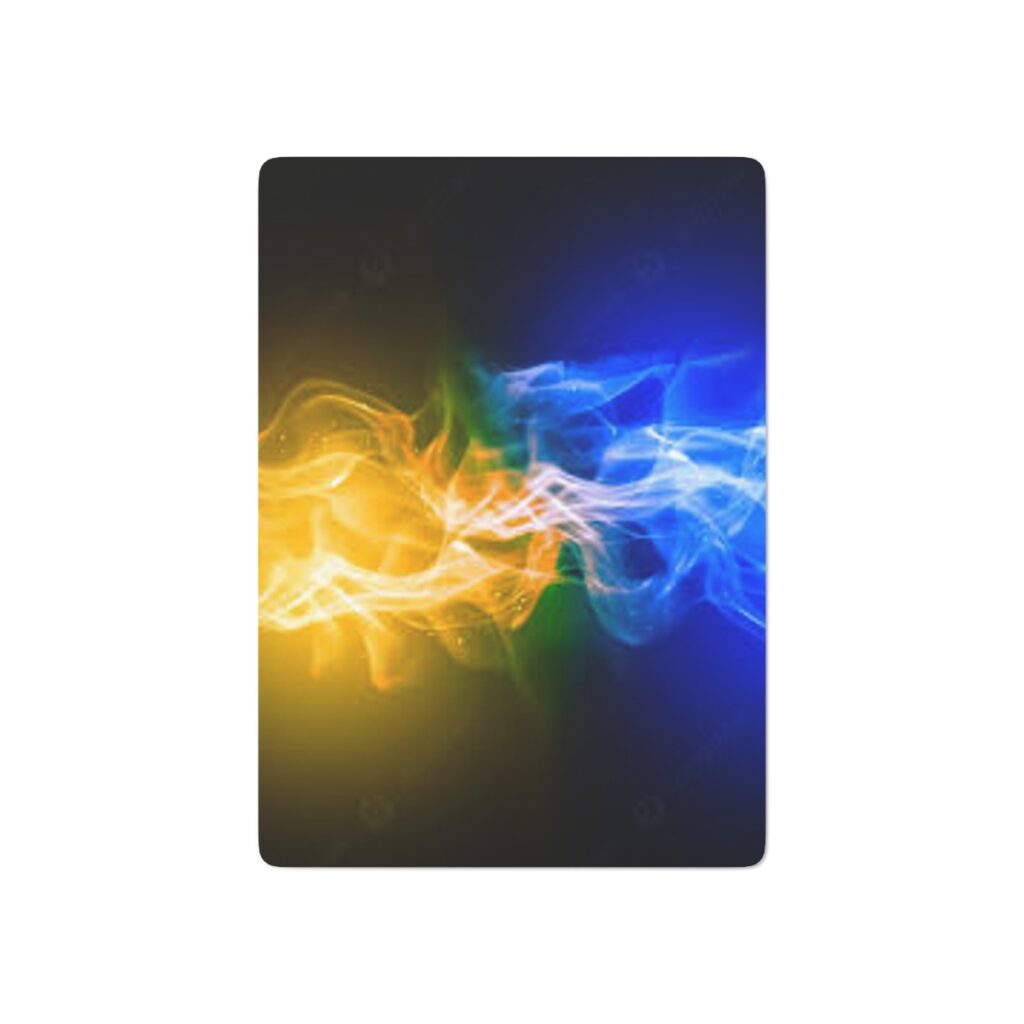 custom poker cards “Blue and Yellow Fire”