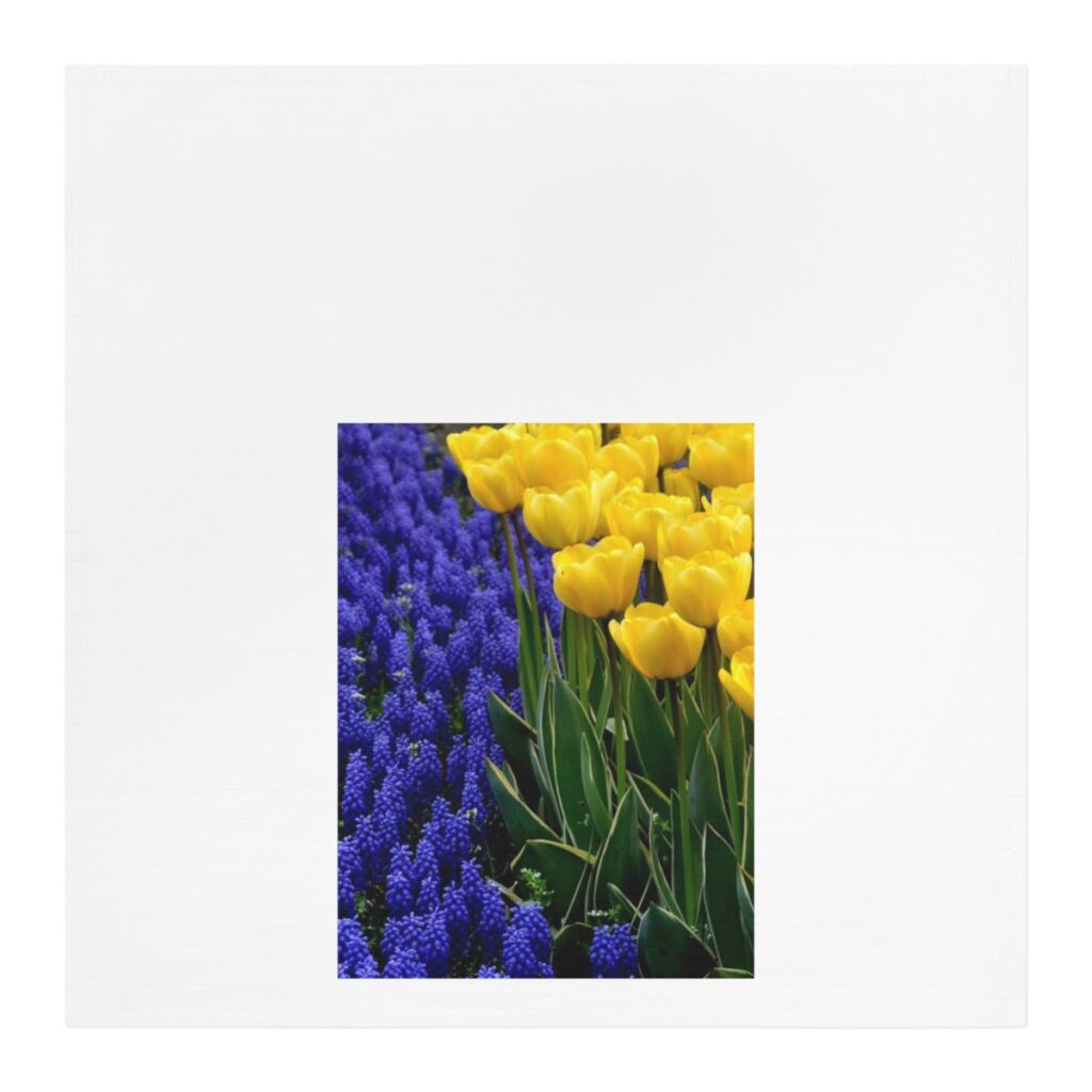 tea towel “Blue-yellow tulips”