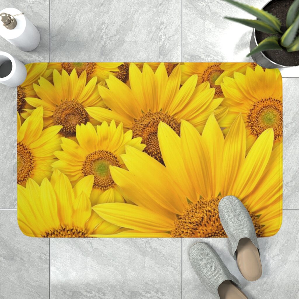 memory foam bath mat “Ukrainian sunflowers”