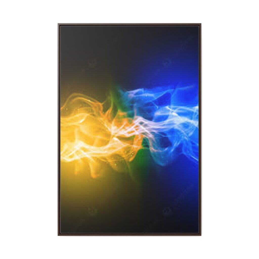 gallery canvas wraps, vertical frame “blue-yellow smoke”