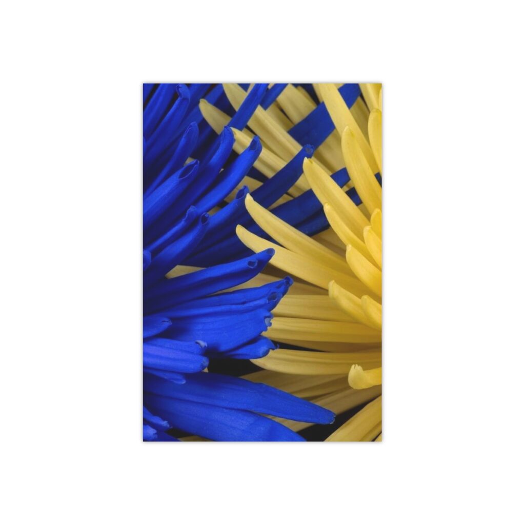 satin posters “Blue-yellow flowers”