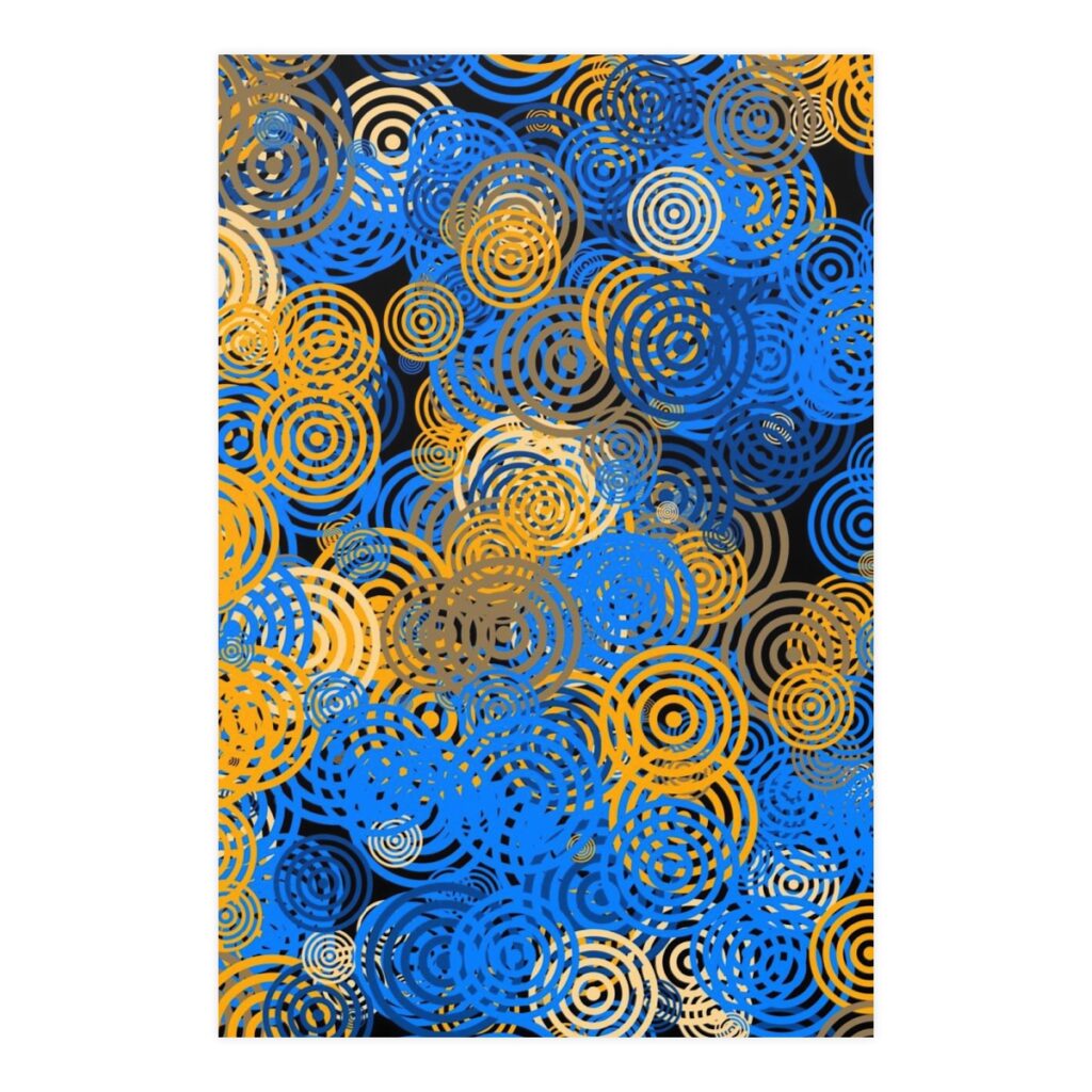 Vertical and Horizontal Matte Posters “Blue and yellow circles”