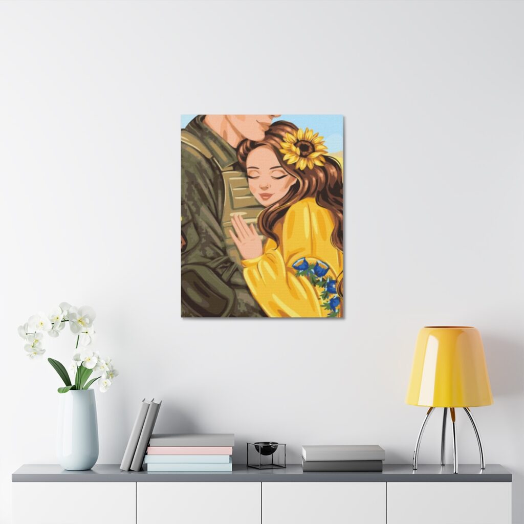 satin canvas, stretched “Ukrainian love”