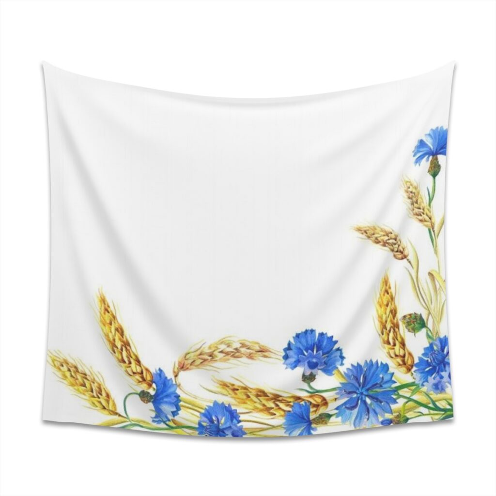 printed wall tapestry “Ukrainian hair and wheat”