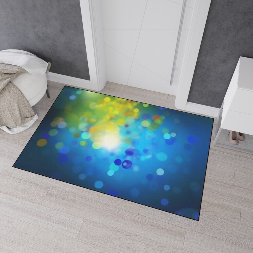 heavy duty floor mat “Blue and Yellow Glitter”