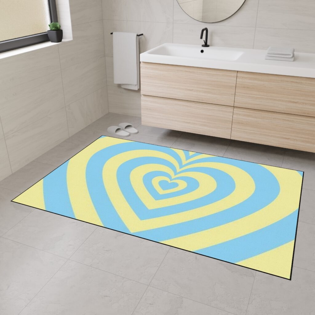 heavy duty floor mat “Blue-yellow Heart”