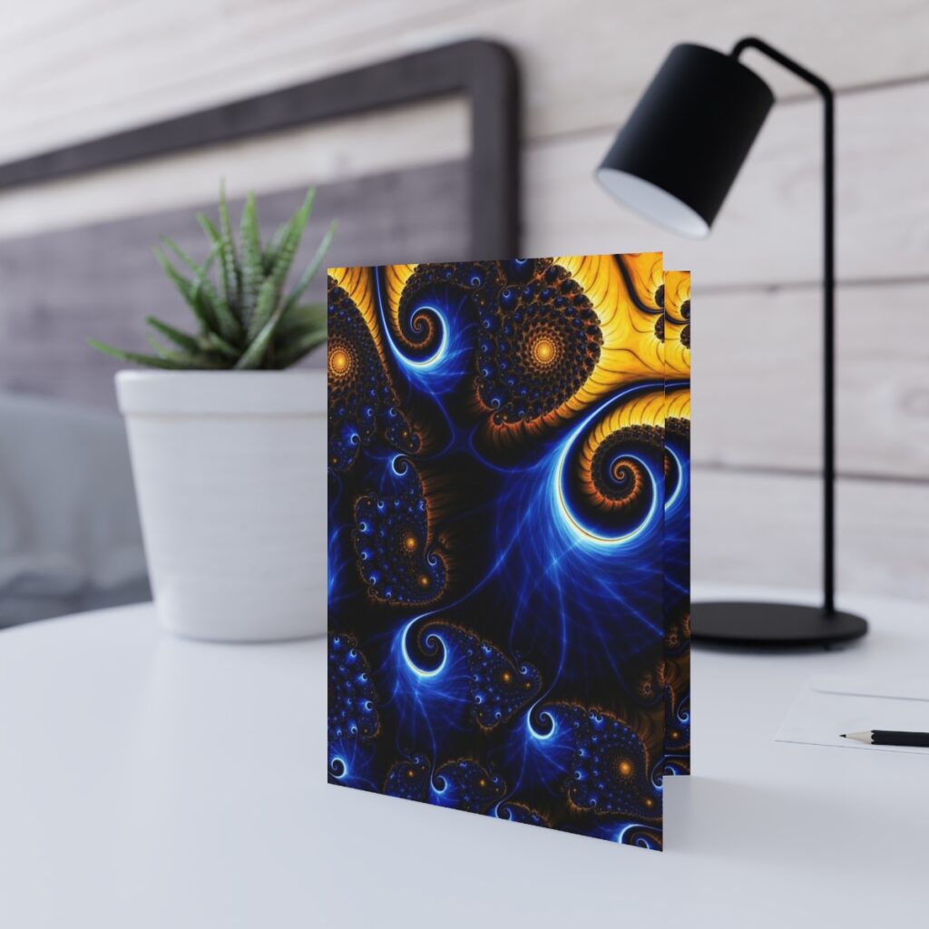 greeting cards “Blue and Yellow Graphics”